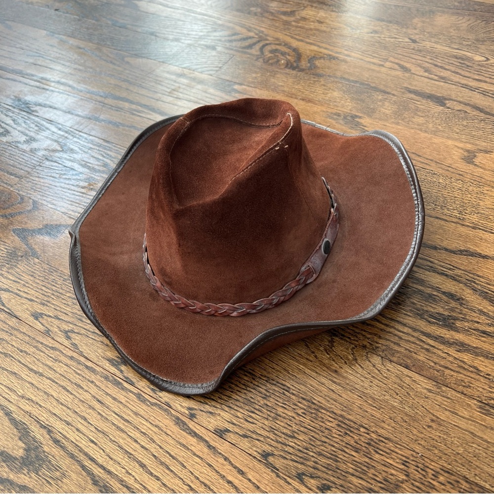 Vintage Winfield Cover Co. San Francisco Brown Leather Band Hat Unisex Sz Medium